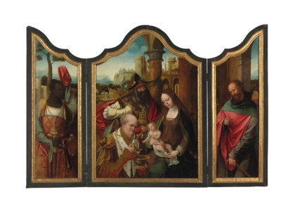 A triptych: The Adoration of the Magi