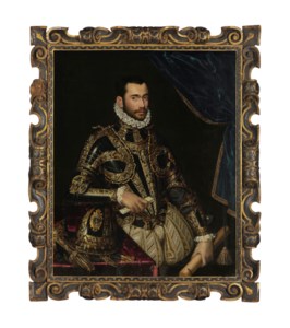 Scipione Pulzone, called Il Gaetano (Gaeta 1544-1598), Portrait of Jacopo Boncompagni, three-quarter length, in armor
