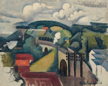 Paysage de Meulan ou Le Viaduc de Meulan, première version