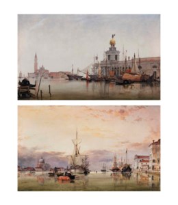 The Dogana di Mare with San Giorgio Maggiore beyond; and The Canale della Giudecca with the Redentore beyond.