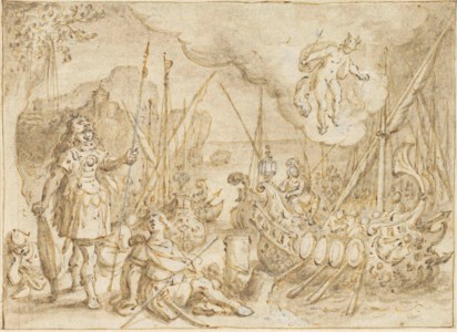 A scene from the Aeneid: Mercury bids Aeneas leave Carthage