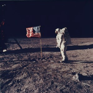 Apollo 11 Mission, Astronaut on Moon Surface, 1969