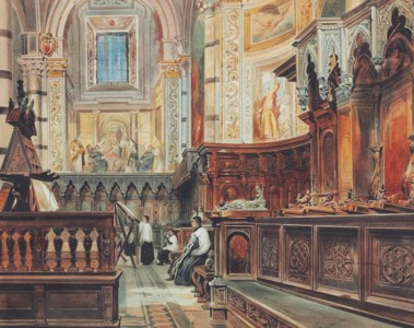The interior of a church