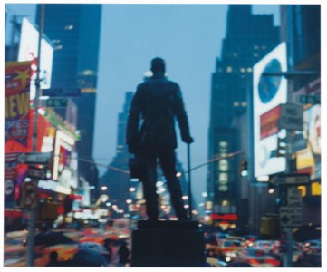 George M. Cohan Statue, Times Square, 1997