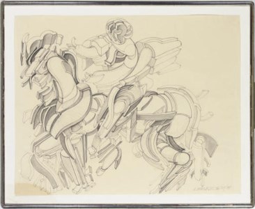 Figure studies; and a companion drawing