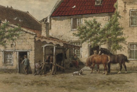 Grooming the horses