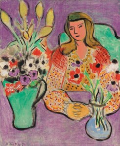 Henri Matisse, Jeune fille aux anémones sur fond violet