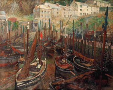 Ships in the harbour of Polperro, United Kingdom