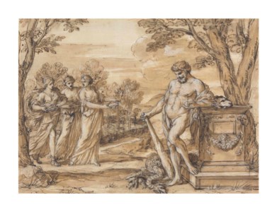 Hercules in the garden of the Hesperides
