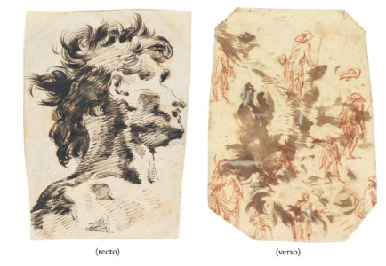 Head of a young man, turned to the right ( recto ); Figure studies ( verso )