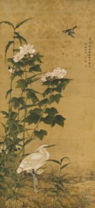 Crane, Birds and Flowers