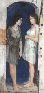 Femmes sous le porche