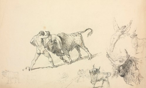 Study for Capture of the Cretan bull and The abduction of Europa