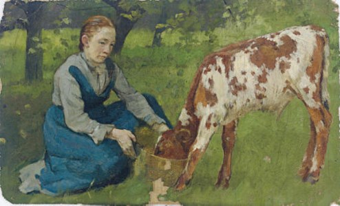 Woman with Calf