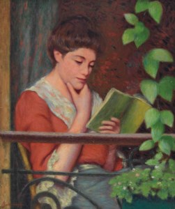 Lettura al fresco - Donna al balcone
