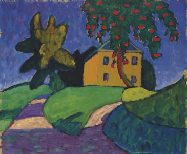 Gelbes Haus mit Apfelbaum ( recto ); Landschaft ( verso )