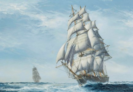 The U.S. clipper ship Sweepstakes at sea