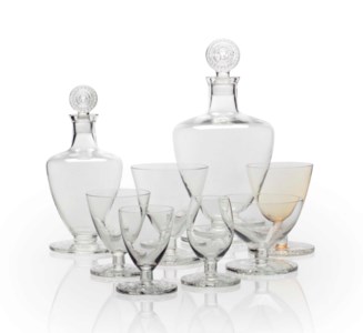 A SET OF GLASSWARE, CIRCA 1934