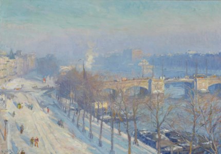 A view of the river Amstel in winter, seen from the artist's studio, Amsterdam
