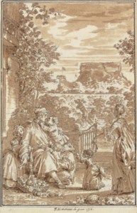 A family reunion in a garden