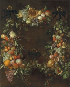 A garland of fruits and flowers