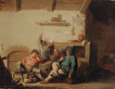 Peasants making merry in an inn
