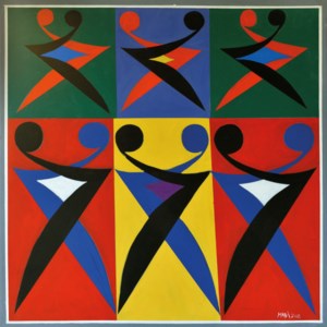 Two Letters “Meem” Dancing Tango, Bringing Together East and West