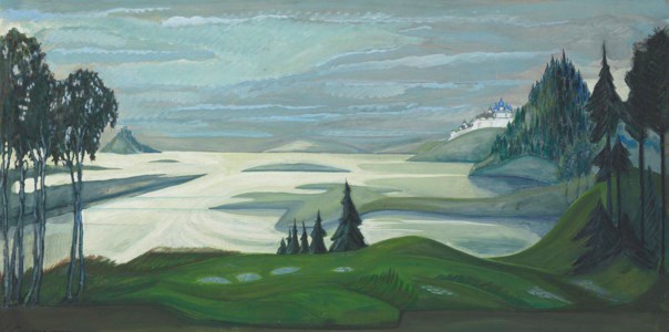 Stage design for 'Sadko': The river Volkhova in flood