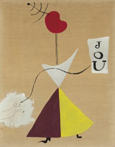 Joan Miró, Peinture (Femme, Journal, Chien)