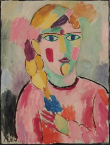 Alexej von Jawlensky, Mädchen mit blauen Augen und einem Zopf