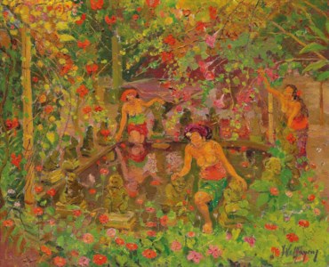 DANCERS BY THE LOTUS POND