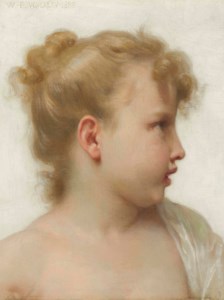 Etude: tête de petite fille (visage de profil)