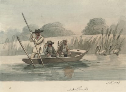 Fishermen in a punt at Oatlands