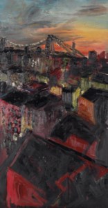 View with Williamsburg bridge - night