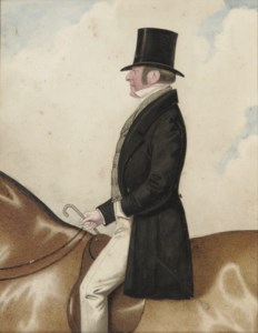 An elegant gentleman on horseback