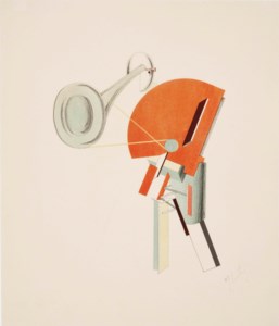 Ansager, from Figurinen, die plastische Gestaltung der elektro-mechanischen Schau 'Sieg über die Sonne'
