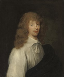 PORTRAIT TRADITIONALLY IDENTIFIED AS CATHERINE VANE (C.1628-1672) DRESSED AS A GENTLEMAN, HALF-LENGTH, IN A WHITE SHIRT WITH TASSLES AND A BLACK WRAP