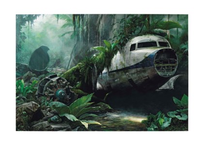 Jonathan Wateridge, Jungle Scene With Plane Wreck