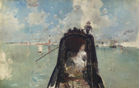 Woman in a Gondola with San Giorgio Maggiore in the Background (In the Gondola)