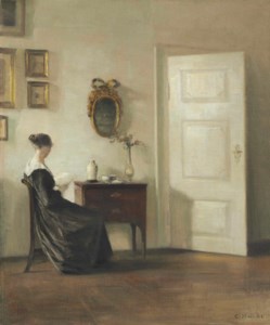 Lady reading in an Interior