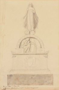 Study for a tomb (i); Partial study of an infant sitting on a woman's knee (ii)
