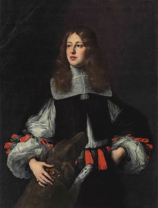 Portrait of Orazio Piccolomini (1639-1678), three-quarter-length, with a dog