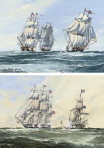 H.M.S. Brilliant's escape from the French, 26 t h July, 1798; and H.M.S. Java's defeat by the U.S.F. Constitution 29 t h December, 1812 (both illustrated)