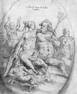 A Centaur and a Nereid with Tritons, a Putto and a Dolphin ( recto ); A Centaur and a Triton in Combat, a Nereid and other marine Creatures ( verso )