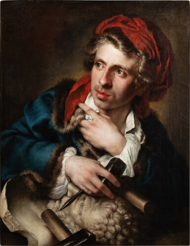 Portrait of the sculptor Joseph Wilton (1722–1803), holding a bust of Demosthenes