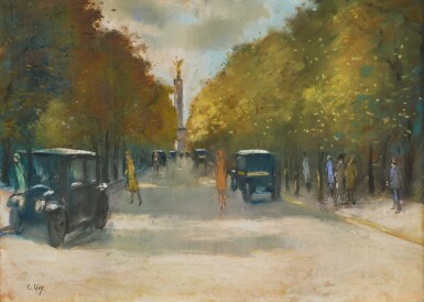 Siegesallee mit Siegessäule im Frühherbst (Siegesallee with Victory Column in Early Autumn)