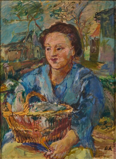 Mädchen mit Gans im Korb (Girl with Goose in Basket)