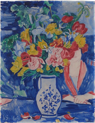 Still life of daffodils and tulips