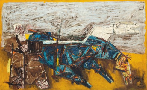 M.F. Husain, Untitled (Horses)