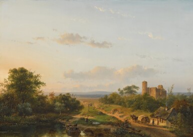 A capriccio of the Brederode ruins, in the dunes near Haarlem 